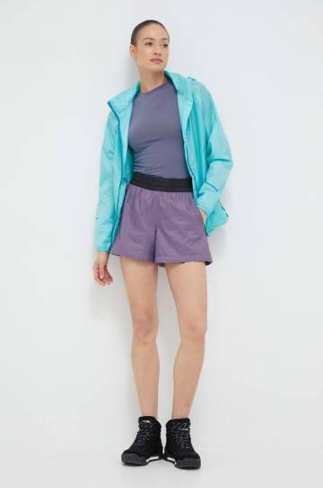 Шорты outdoor The North Face TNF X цвет фиолетовый с узором высокая посадка Шорты outdoor The North Face TNF X цвет фиолетовый с узором высокая посадка