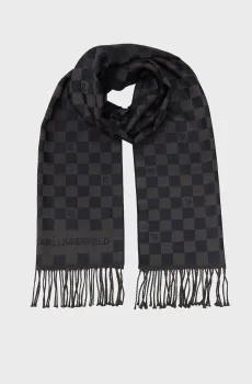 Мужской шерстяной шарф в клетку Разноцветный ONESIZE Karl Lagerfeld 554131.805001;690