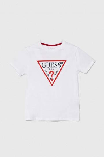 Детская хлопковая футболка Guess цвет белый с аппликацией L4YI54 K8HM4 Детская хлопковая футболка Guess цвет белый с аппликацией L4YI54 K8HM4