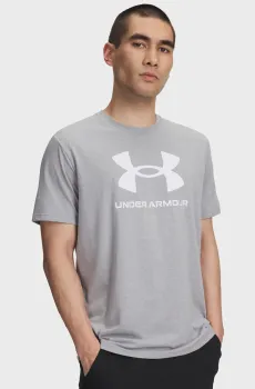 Мужская серая футболка UA SPORTSTYLE LOGO UPDATE SS Серый 4XL Under Armour 1382911-037