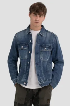 Мужская синяя джинсовая куртка Синий S Replay MV843 .000.598 44D