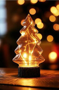 Різдвяна LED-декорація у формі ялинки - помаранчевий