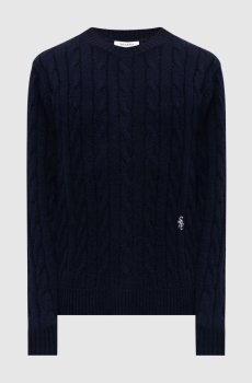 Синий свитер из кашемира и шерсти