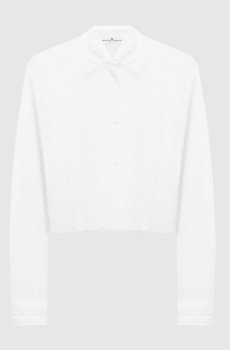 Белая укороченная блуза из кружева