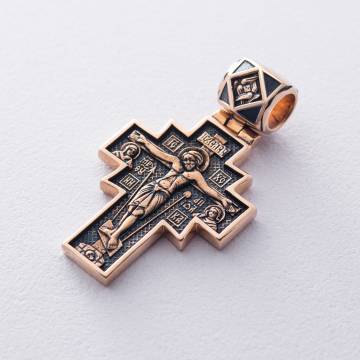 Золотой крестик "Распятие. Икона Божией Матери "Неопалимая Купина" п02636 Золотой крестик "Распятие. Икона Божией Матери "Неопалимая Купина" п02636