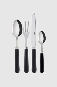 Набор черных столовых приборов Pop Unis на 6 персон