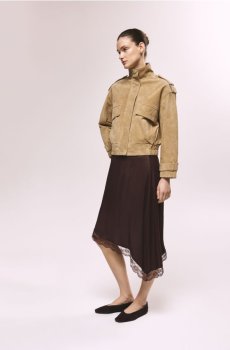 Reserved - Балетки з овечої шкіри - темно коричневий - 966FE-89X