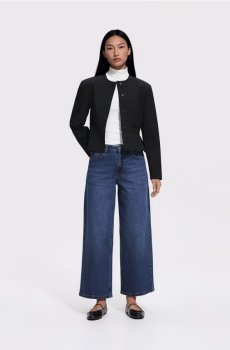 Reserved - Джинси wide leg з укороченою штанинкою - темно-синій - 517LC-95J