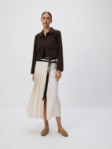 Reserved - LADIES` SKIRT & BELT - нюдовий - YJ807-02X Reserved - LADIES` SKIRT & BELT - нюдовий - YJ807-02X