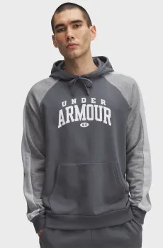 Мужское серое худи UA Rival Flc CB Hood Серый XL Under Armour 6003958-025