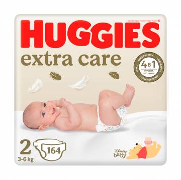 Подгузники Huggies Extra Care Box размер 2 (3-6 кг), 164 шт Подгузники Huggies Extra Care Box размер 2 (3-6 кг), 164 шт