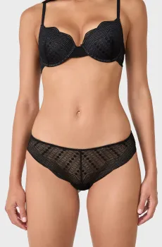 Женские черные трусики-хипстеры ENVERGURE Черный L Etam 6554551