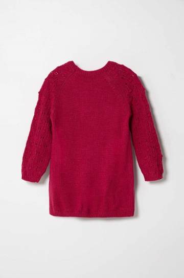 Детское платье с примесью шерсти United Colors of Benetton цвет фиолетовый mini прямая Детское платье с примесью шерсти United Colors of Benetton цвет фиолетовый mini прямая