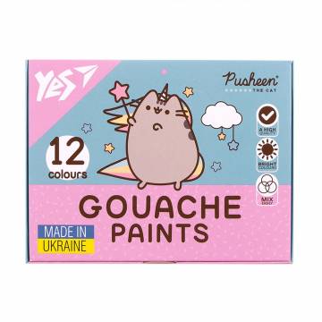 Гуашь для рисования YES Pusheen, 12 цветов, 12*20 мл (230402) Гуашь для рисования YES Pusheen, 12 цветов, 12*20 мл (230402)