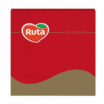 Cалфетки столовые RUTA Golden Line 3-слойные, красные, 33*33 см, 20 шт Cалфетки столовые RUTA Golden Line 3-слойные, красные, 33*33 см, 20 шт