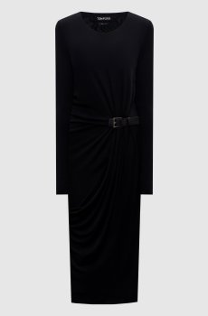 Черное платье миди