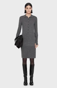 Женское серое шерстяное платье COYTE Серый 6 AllSaints W181DF