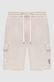Бежевые шорты-карго с эмблемой