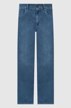 Синие джинсы с фактурным логотипом