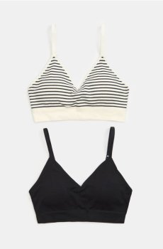 Ріблені бюстгальтери типу топ 2 упаковки - різнобарвний