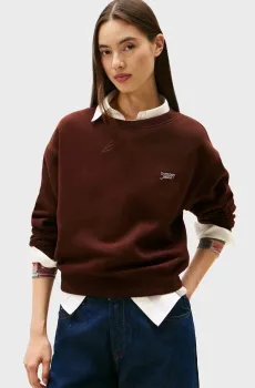 Женский коричневый свитшот SILVER Коричневый M Tommy Jeans DW0DW21961