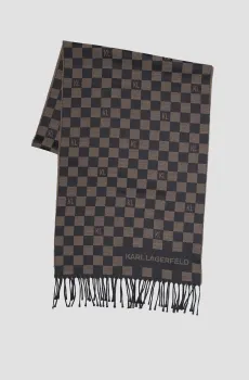 Мужской шерстяной шарф в клетку Разноцветный ONESIZE Karl Lagerfeld 534131.805001;480
