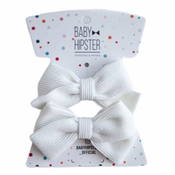 Бантики Baby Hipster Мікровельвет білий 2 штуки (2110000049218)