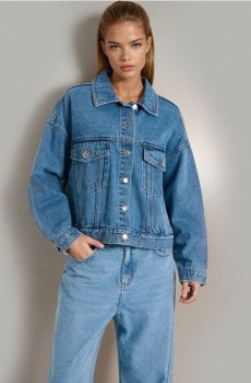 Оверсайз джинсова куртка - синій