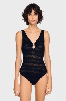 Женское черное боди Черный M Sandro SFPBD00042_Black