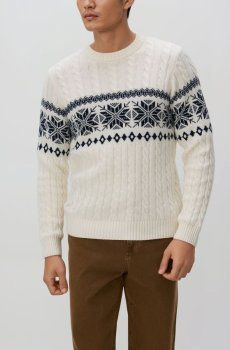 Reserved - Джемпер з візерунком «косичка» - кремовий - 945GC-01P