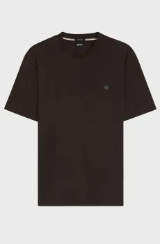 Мужская темно-коричневая футболка Коричневый S BOSS 50555844;207