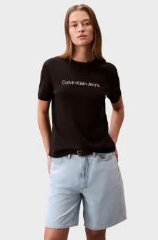 Женская черная футболка A- INST. LOGO CLASSIC Черный S Calvin Klein Jeans LV047C912G