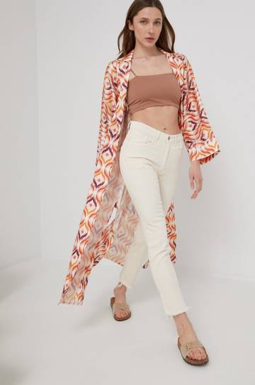 Кимоно Answear Lab цвет оранжевый oversize узор Кимоно Answear Lab цвет оранжевый oversize узор