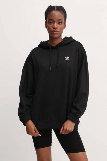 Кофта adidas Originals Trefoil Hoodie женская цвет чёрный с капюшоном с принтом IU2409 Кофта adidas Originals Trefoil Hoodie женская цвет чёрный с капюшоном с принтом IU2409