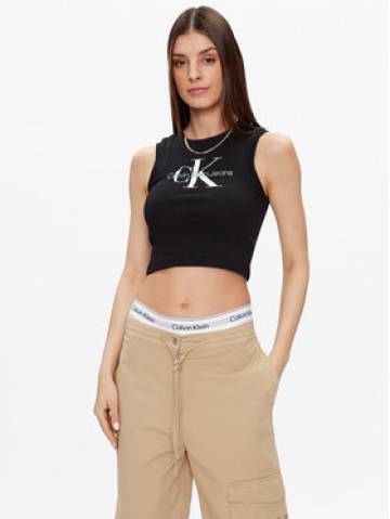 Calvin Klein Jeans Топ J20J221521 Чорний Slim Fit Calvin Klein Jeans Топ J20J221521 Чорний Slim Fit