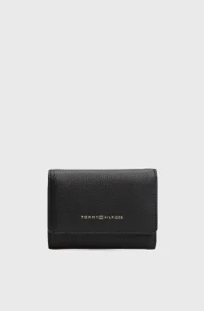 Женский черный кошелек TH LOGOTAPE TRIFOLD Черный ONESIZE Tommy Hilfiger AW0AW17477