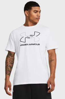 Мужская белая футболка UA GL FOUNDATION UPDATE SS Белый S Under Armour 1382915-100