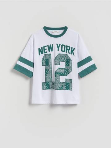 Reserved - Футболка з принтом - синьо-зелений - 770HE-67X