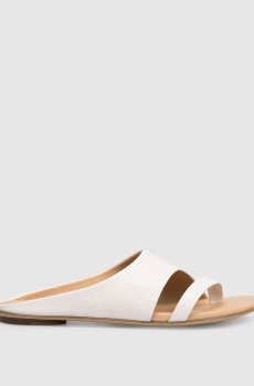 Бежевые кожаные шлепанцы FRIDA