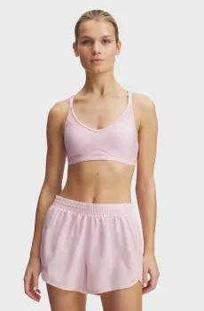 Женский розовый топ UA Crossback Low Bra Розовый XL Under Armour 1386424-647