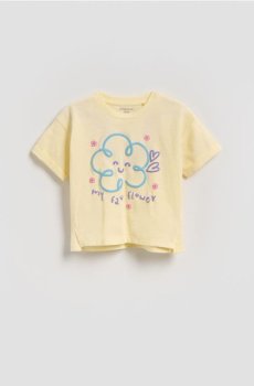 Reserved - Бавовняна футболка з принтом - світло-жовтий - 705HU-10X
