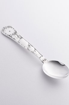 Серебряная чайная ложка "Девочка с шариками" (метрика рождения) 6343-B