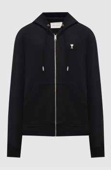 Черная спортивная куртка с вышивкой эмблемы