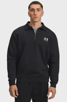 Мужская черная спортивная кофта UA Icon Flc QZ Collar Zip Черный XXL Under Armour 6004932-001