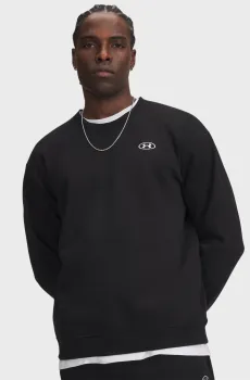 Мужской черный свитшот UA RIval Flc Crew Черный M Under Armour 6013447-008