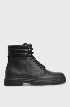 Мужские черные кожаные ботинки COMBAT BOOT MONO Черный 42 Calvin Klein HM0HM01211