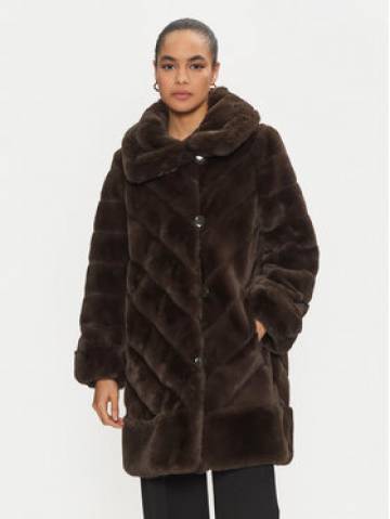 Joseph Ribkoff Шуба 243904 Коричневий Loose Fit Joseph Ribkoff Шуба 243904 Коричневий Loose Fit