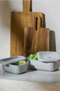 Набір контейнерів для їжі з кришками 2 pack - сірий