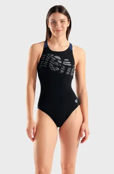 Женский черный купальник FLOWING SWIMSUIT V BACK Черный 42 Arena 010256-570
