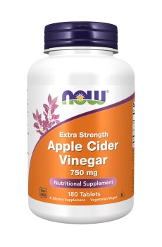 Яблочный уксус NOW foods Apple Cider Vinegar 750 мг, 180 таблеток